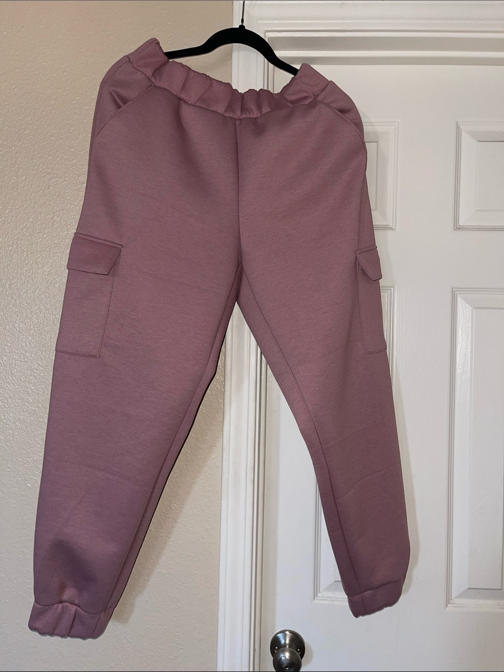 Express Woman Cargo Joggers with Elastic Waist-Dusty Rose
